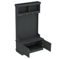 thumbnail image 5 of Newest Modern Hall Tree with 4 Hooks, Shoe Bench and Storage Cabinet,Black, 5 of 15
