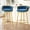 Blue, variant on 2pcs 31.5" Bar Height Stools, Counter Height, Hand-woven , Gold Metal Legs, 180° Swivel Seat, Upholstered, Blue For Dining & Kitchen Zone Upholstered Room Kitchen,