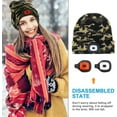 thumbnail image 5 of Morttic LED Beanie Hat with 2 Lights, Unisex LED Beanie Cap Rechargeable Hands Free 3 Modes Brightness LED Headlamp Cap Soft Winter Knitted Warm Hat for Walking Running Camping Hunting (Camouflage), 5 of 7