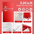 thumbnail image 5 of BANGSON 3.2 Cu.Ft Retro Mini Fridge with Freezer, Small Refrigerator for Dorm Room & Home Bar ,Red, 5 of 8