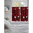 thumbnail image 3 of Valentine's Day Bathroom Window Curtain, Red Black Love Hearts Plaid Romantic Light Filtering Coffee Kitchen Curtains, Bedroom Living Room Curtains 2 Panel 84"x45", 3 of 6