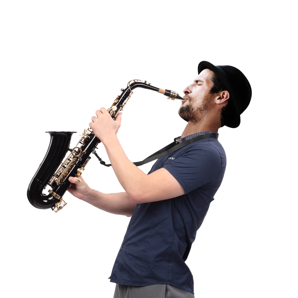 Alto Saxophone E-Flat Alto SAX Eb with 11reeds, Case, Carekit, Black Color for Students and Beginners