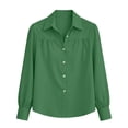 thumbnail image 6 of Aezemi Women Button down Office Blouses Collared Long Sleeve Dressy Fashion Work Casual Shirts Womens Fall Spring Business Casual Trendy Tops M, 6 of 7