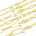 thumbnail image 4 of Nuragold 14K Real Yellow Gold Paperclip Chain Elongated Cable Link Bracelet 7"-8" (2mm-7mm) Italian Jewelry for Men & Women, 4 of 11