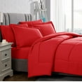 thumbnail image 2 of American Home Collection Comforter Set - Extra Soft Microfiber - 3 Piece Comforter and Pillow Shams Set - King/Cal-King, Red, 2 of 8