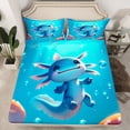 thumbnail image 3 of Feelyou 3D Axolotl Animal Twin Sheet Sets for Kids, Dreamy Marine Sealife Twin Fitted Sheet, Ocean Animal Theme Flat Sheet, Microfiber Bedroom Decor, 3 Pieces, 3 of 8