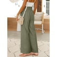 thumbnail image 4 of Womens Summer Casual Loose Wide Leg Palazzo Pants High Waist Flowy Beach Trousers Work Outfits, 4 of 13