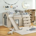 thumbnail image 2 of Costway Twin Low Loft bed with Slide Ladder Storage Drawers Play Game Space Wooden, 2 of 10