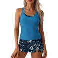 thumbnail image 4 of Gamivast Swimsuits for Women Tankini Swimsuits 3 Piece Floral Print Tank Top Swim Shorts Sports Bra Athletic Swimwear Beach Pool Vacation, 4 of 6