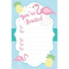 Flamingo Luau Party Invitations - Fill In Style 20 Count With Envelopes