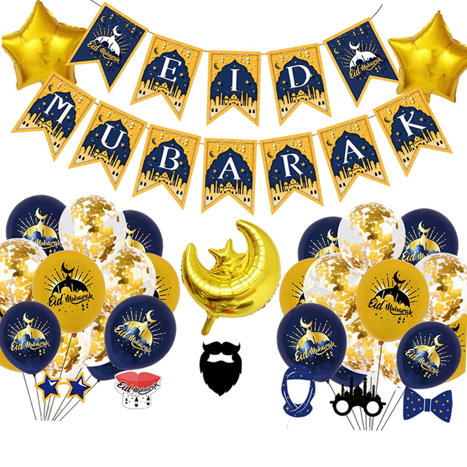 Ramadan Mubarak Decorations  Banner Foil Balloons Flags Bunting Islamic Gift 