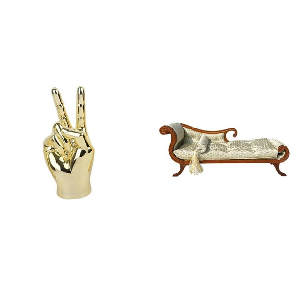 Escultura de estatua,Estatuas y figuras con gestos de los dedos de la mano,Esculturas de mano creativas y modernas con estantes,Sofá en miniatura para muñecas,Muebles de casa de muñecas a