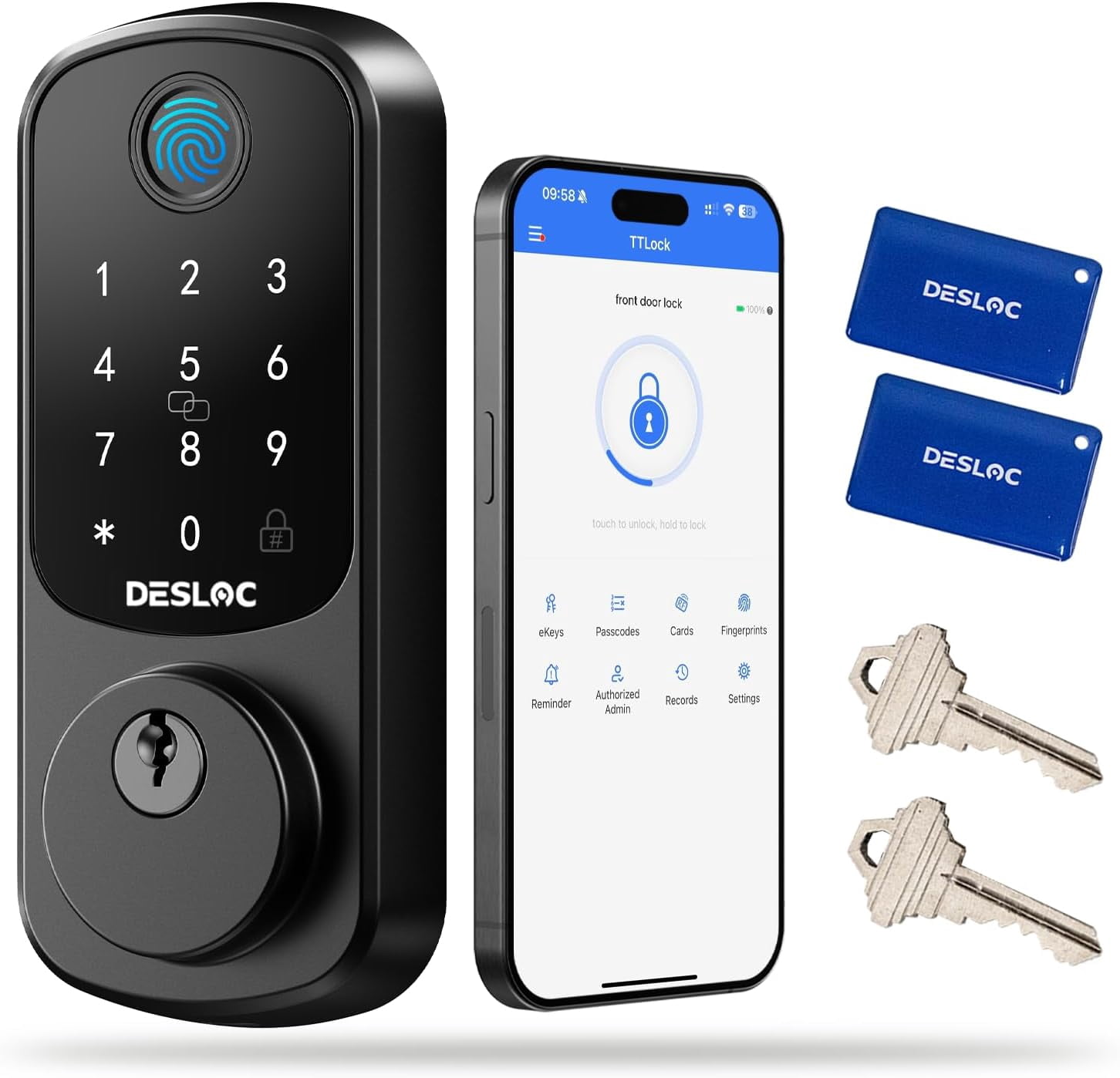 Door Lock Devices Restored DESLOC B200 Fingerprint Smart Door Lock, Keyless Entry Door ...
