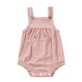 thumbnail image 2 of Infant Baby Boys Girls Newborn Baby Cotton Romper Outfits Suit Toddler Kids Jumpsuit Pink 3-6 Months, 2 of 7