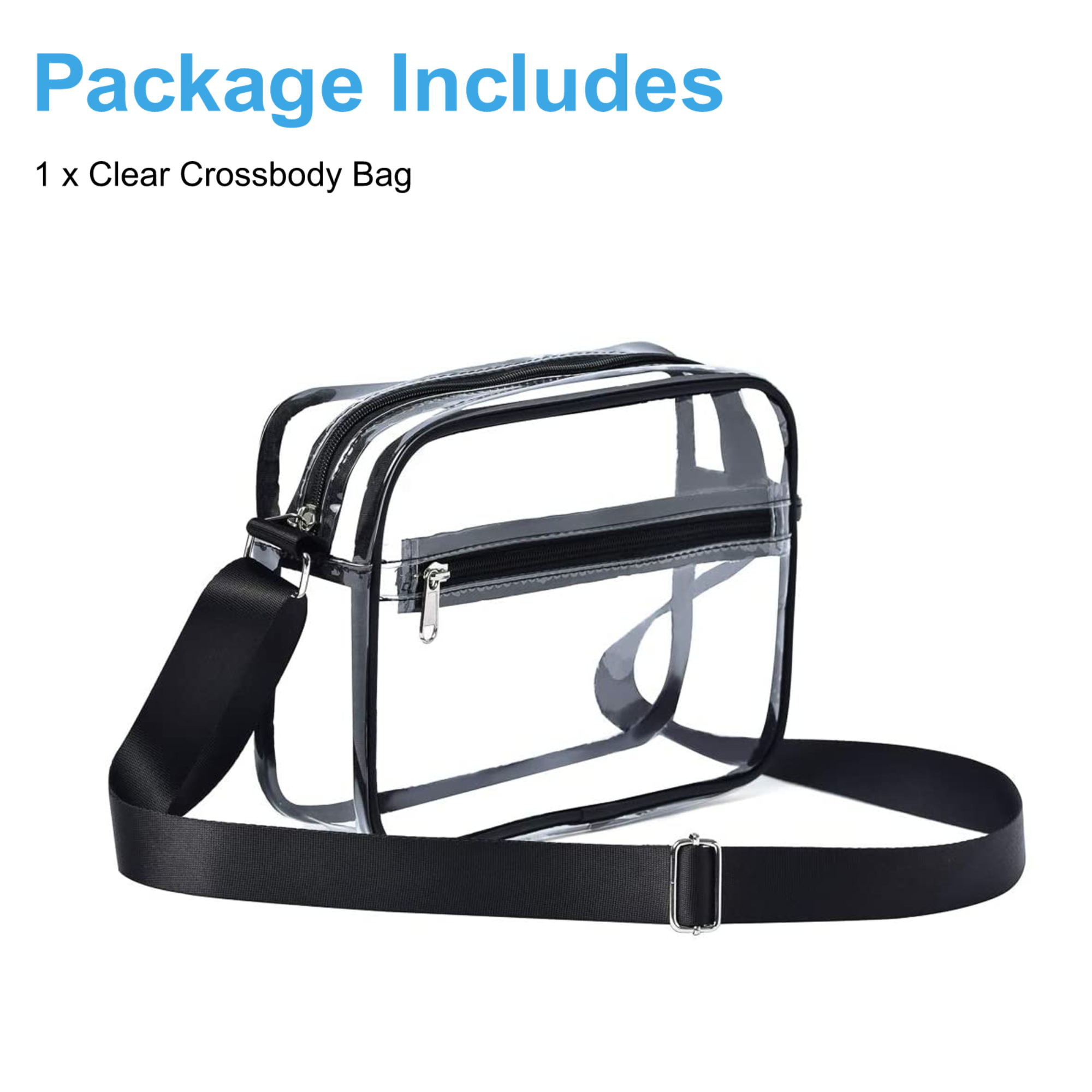 MOMSIV Clear Crossbody Bag, Stadium Approved Clear Bags with Adjustable  Strap Clear Stadium Bag for Women Men Concerts Sports
