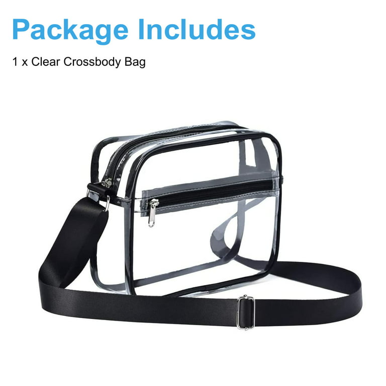 Clear Crossbody Bag, TSV Stadium Approved Clear Bag for Concert, Waterproof  Shoulder Bag with Adjustable Strap