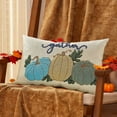 thumbnail image 6 of Autumn Pumpkin Embroidery Flock Pillow Cover – 11.8"x19.7" Hidden Zipper Cushion Case for Sofa & Holiday Decor, 6 of 6