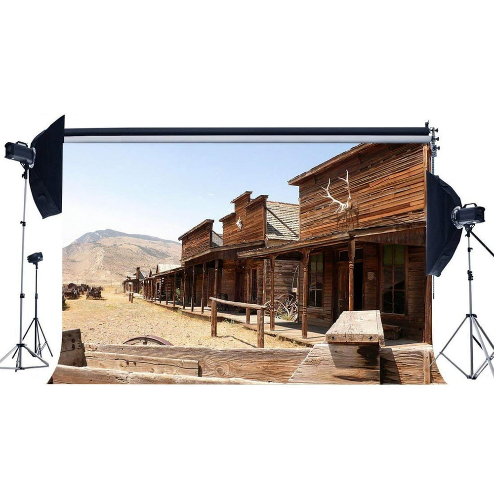 ABPHOTO Polyester 7x5ft Western Wood Saloon Backdrop Old Barn Backdrops