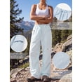 thumbnail image 5 of FEOYA Women's Cargo Pants Wide Leg Baggy Parachute Pants for Women Quick Dry Hiking Pants Waist Elastic Drawstring Outdoor Travel Y2K Streetwear S Light Blue, 5 of 7