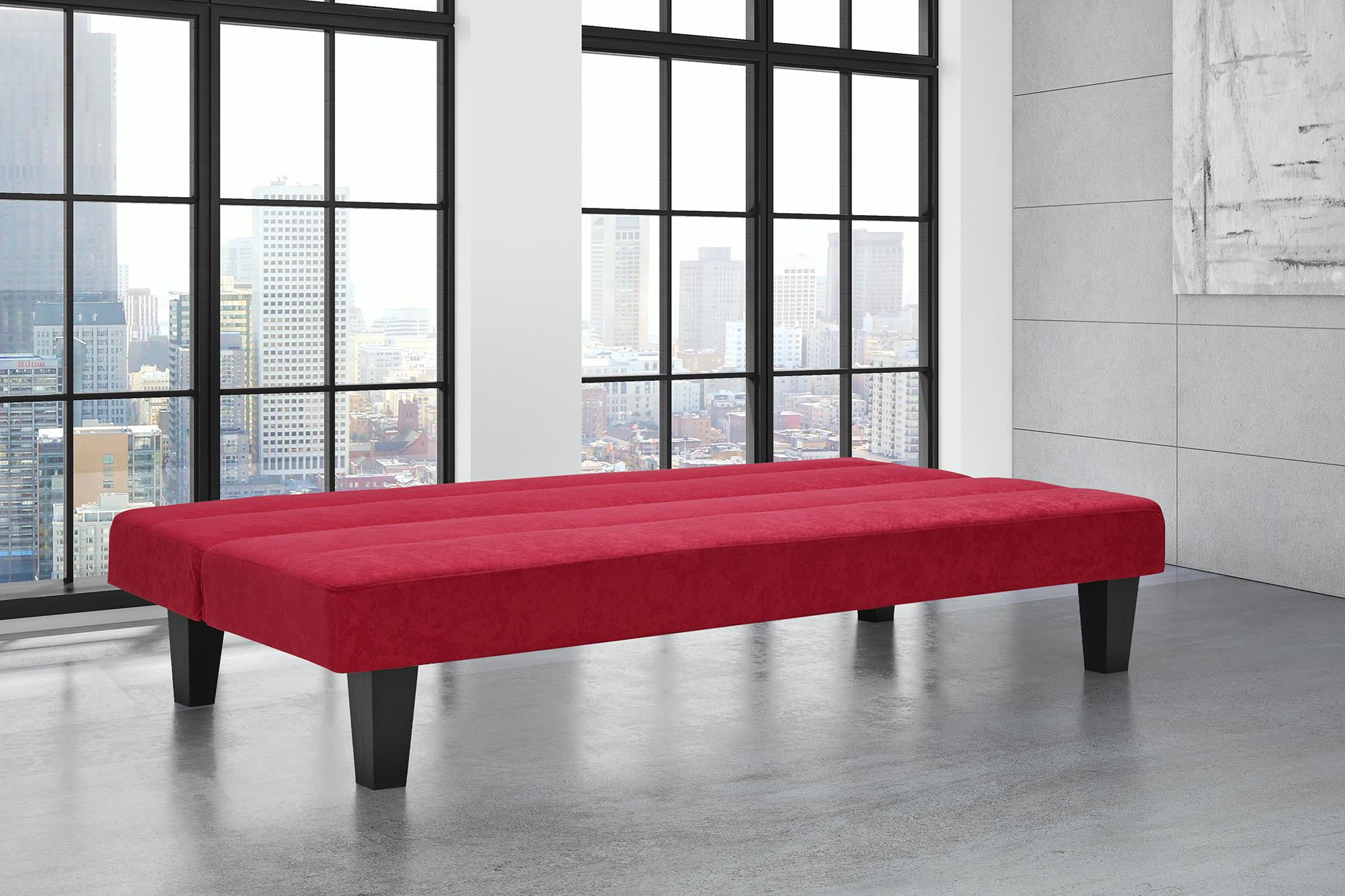 Futon Sofa Twin Size Red Color Bed Set Sleeper Couch Mattresses Lounge