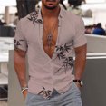 thumbnail image 1 of Wolfast Chemises pour Hommes Manches Courtes Mode Décontractée Boutons Impression Hawaïenne Col Rabattu Chemise Blouse, 1 of 9