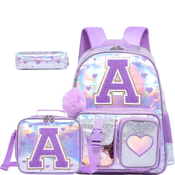 Cute Kids Backpack for School Backpacks for Girls with Lunch Box Pencil Case Bookbag for Elementary Student Ages 6-12