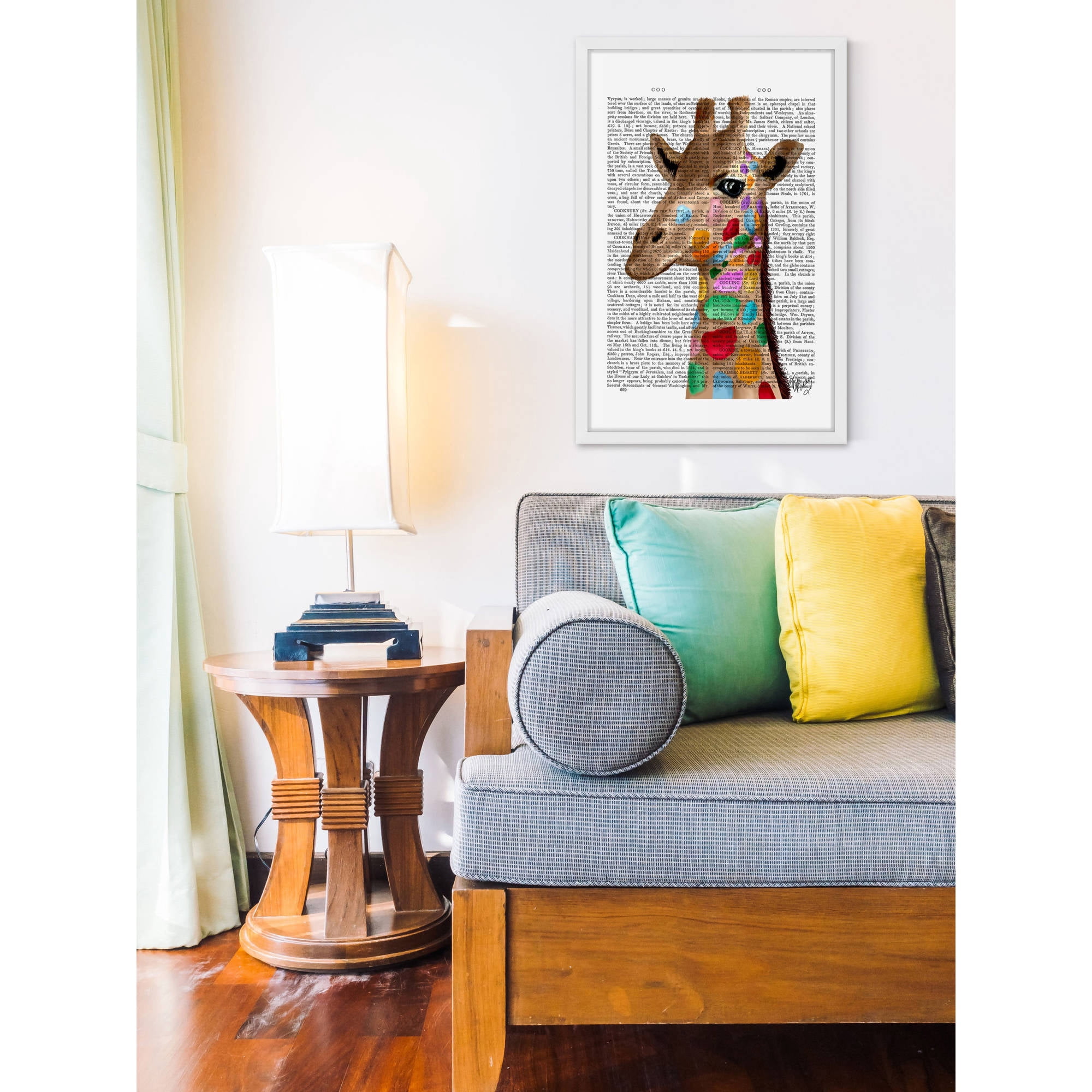 Marmont Hill "Multicoloured Giraffe" Framed Painting Print