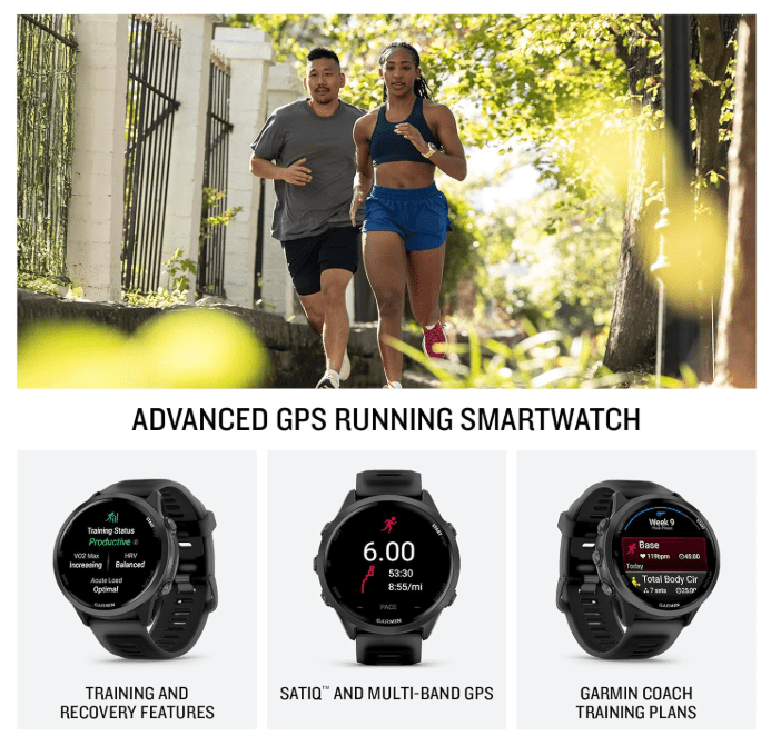 Garmin Forerunner 570 47mm Advanced GPS Running & Triathlon Smartwatch, AMOLED Display, Training & Recovery, Slate Gray Aluminum w/ Translucent Black/Black Band w/ Wearable4U PowerBank Bundle