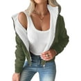 thumbnail image 2 of Women'S Parka Coat Plus Size Winter Warm Fleece Lined Anoraks Thicken Hooded Outerwear Green XXL, 2 of 7