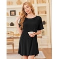 thumbnail image 5 of Ekouaer Nightgowns for Women 2 Pack Bamboo Viscose Sleep Shirts Short Sleeve Nightshirt Comfy Sleepdress Soft Sleepwear, 5 of 5