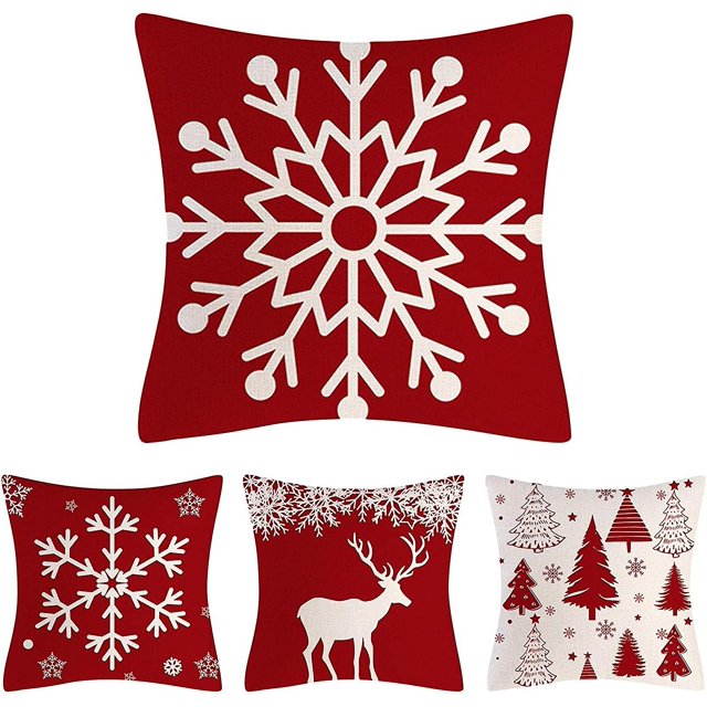 Fundas de almohada navideñas - Decoraciones navideñas Fundas de almohada - Fundas de almohada festivas Decoración navideña - Funda de almohada Decoración navideña de invierno
