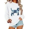 thumbnail image 4 of ClodeEU Women's Y2k Cute Graphic Sweatshirt ,Casual Loose Trendy Sweatshirts Long Sleeve Pullover Tops D-White,Womens Plus M, 4 of 5