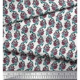 thumbnail image 3 of Soimoi Crepe Silk Fabric Leaves & Floral Block Decor Fabric Printed Yard 42 Inch Wide, 3 of 4
