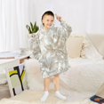 thumbnail image 6 of Wearable Blanket with Sleeves and Pocket Oversized Hooded Sweatshirt 3-14 YR 3d Beige Floral S, 6 of 7