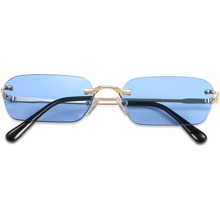  FEISEDY Small Rectangle Sunglasses for Women Men