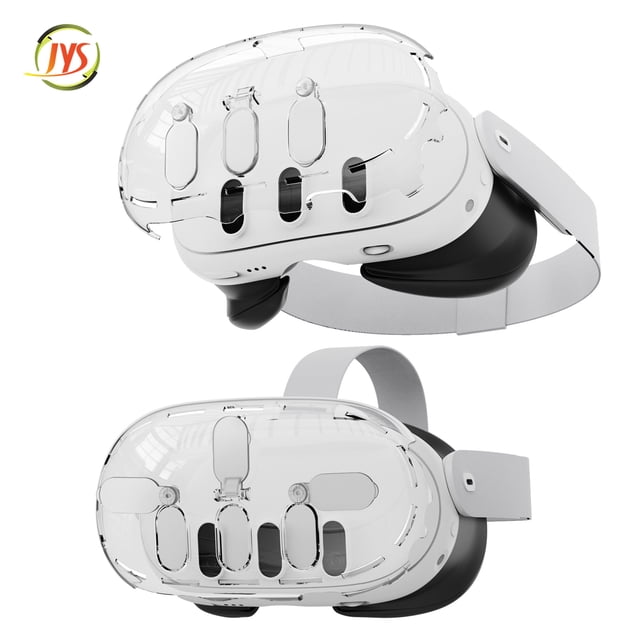 JYS Crystal Clear Protective Case & Lens Privacy Cover for Meta Quest 3 - Anti-Scratch VR Headset Shell, Dustproof Lens Guard, Easy Install Accessory Set