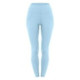 thumbnail image 4 of VSSSJ High Waist Leggings for Women Buttery Soft Quick Dry Casual Solid Color Tummy Control Tights Trousers Comfy Versatile Stretchy Gym Workout Yoga Pants Light blue XL, 4 of 6