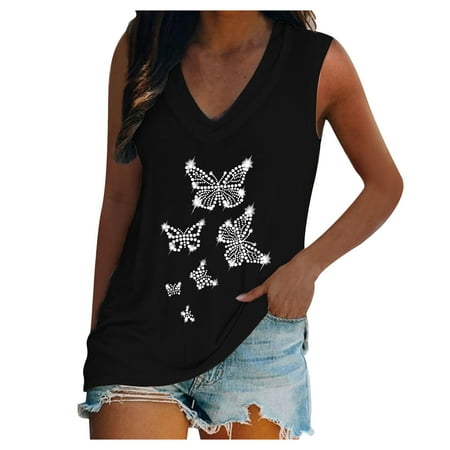 

Simplmasygenix Young Adult Tank Top Summer Casual Sleeveless Hot Diamond Special V-neck Comfortable Tank Top