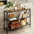 thumbnail image 3 of Industrial Console Table, 3 Tier Entryway Table, Hallway Table, Narrow Sofa Table with Shelves, Entrance Table for Entryway, Living Room, Foyer, Hallway, Office, Rustic Brown&Black, 3 of 19