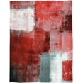 thumbnail image 5 of Christmas Red Blanket Grey Super Soft Breathable Flannel Fleece Throw Blankets Rustic Paint Art Graffiti Lattice Warm Cozy Decorative for Sofa Chair Bedroom All Seasons Use 50" x 60", 5 of 6