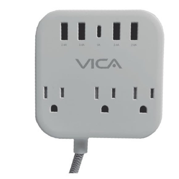 Centro Multicontactos Vica SUP USB 7P SUPVIC050 1.5 m Interior NEMA 5-15R