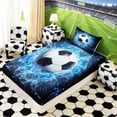 thumbnail image 5 of Erosebridal Water Lightning Soccer Twin Sheet Sets, Sport Bedding for Men and Boys, 3 Pieces, 1 Flat Sheet, 1 Fitted Sheet and 1 Pillowcase, 5 of 6