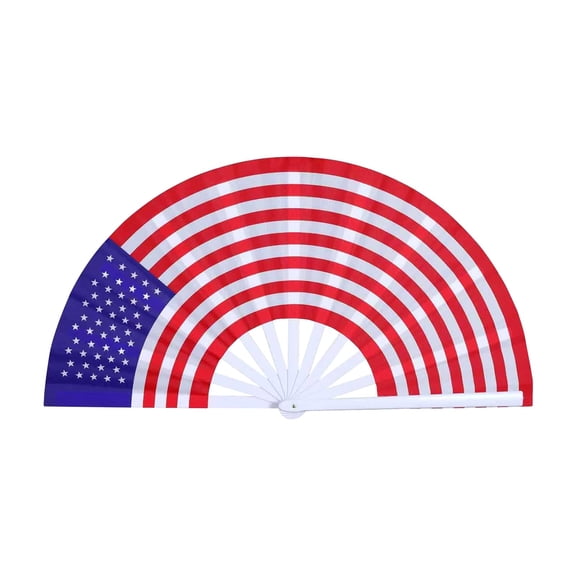 DefiDgd 13inch American Flag Design Fan,Folding Hand Fans,Large Rave Fanfor Line Dancing Outdoor Event Wedding Anniversary Party Decoration