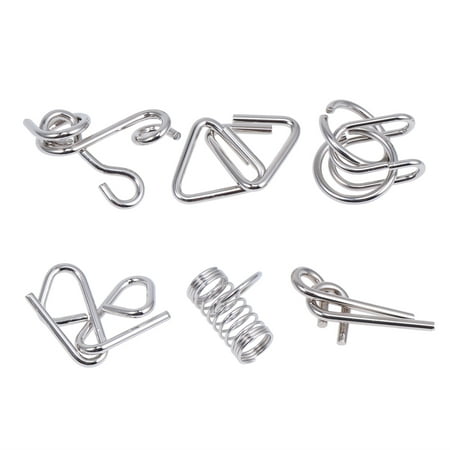 

Kids Educational Unzipping Metal Wire Puzzles Trick Toy Metal Mind Game Playthings (6 Pieces)