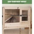 thumbnail image 3 of Aivituvin Guinea Pig Cage Rabbit Cage Indoor with Chew-Proof Edges, Clean Deep Tray, Leakproof PVC Layer, Small Animals Cage with Adjustable Legs - Natural Wood Color, 3 of 9