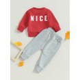 thumbnail image 4 of Bagilaanoe 2PCS Toddler Baby Boy Long Pants Set Letter Print Long Sleeve Sweatshirt Pullover Tops + Drawstring Sweatpants 6M 12M 18M 24M 3T Kids Casual Sweatsuits, 4 of 9