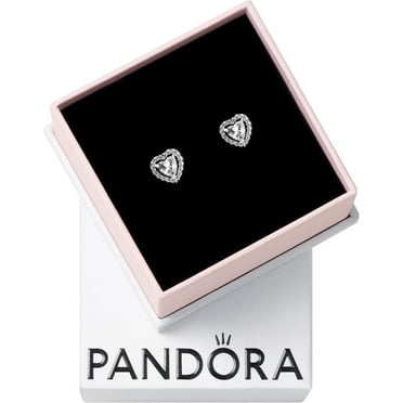 Elevated Heart Stud Earrings - Timeless Earrings for Women - Great Gift - Made with Sterling Silver & Cubic Zirconia - With Gift Box