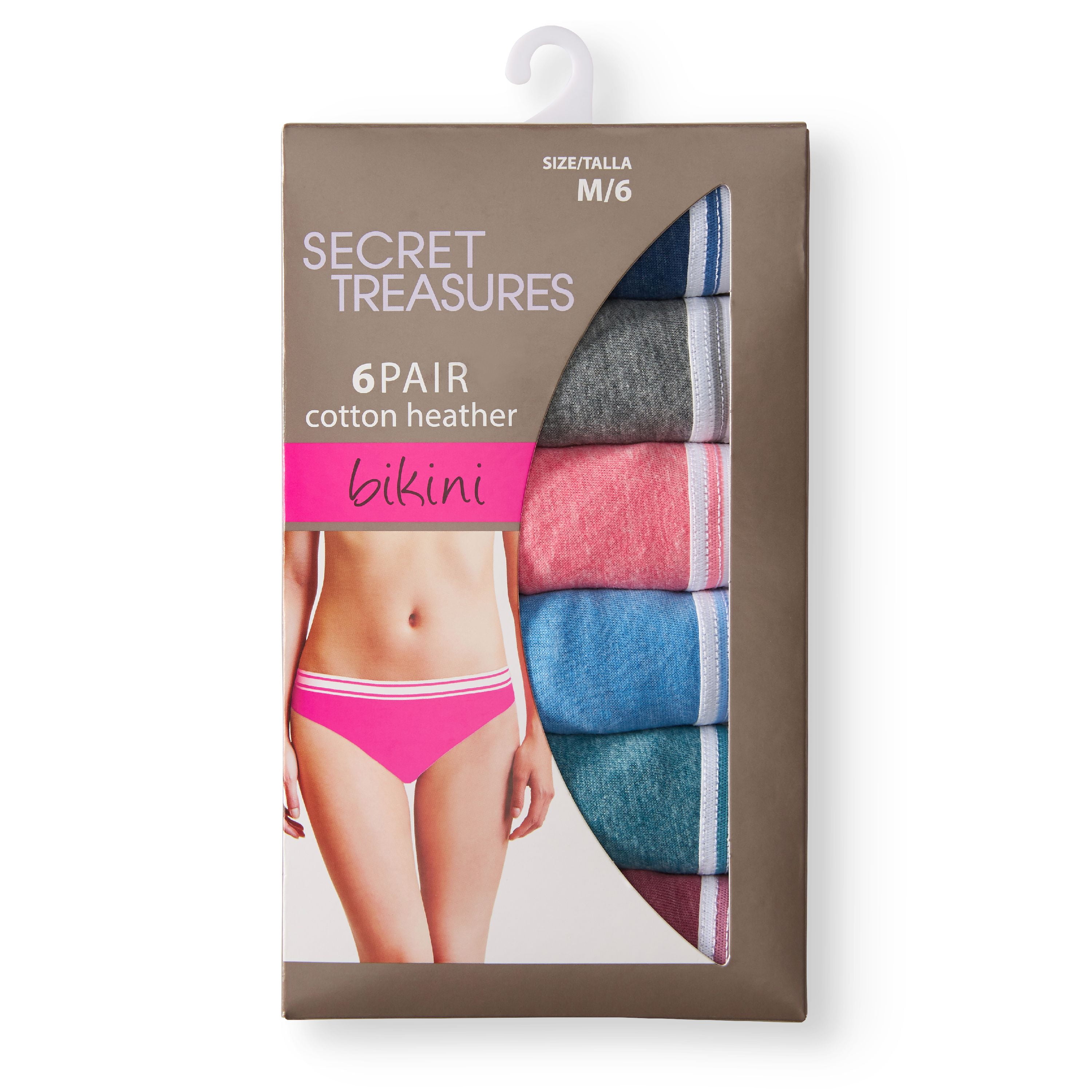 Secret Treasures Women's Cotton String Bikini Panties, 6-Pack