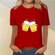 thumbnail image 2 of Tops Cortos para Mujeres, Oktoberfest Casual Impreso Cuello Redondo Manga Corta Camiseta Top Hecho de Poliéster para la Primavera Verano Uso Diario, Camisetas Casuales de Mujer, 2 of 4