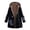Black, variant on Women Leisure Printed Hooded Coat Plush Jacket Plus Pocket Winter Jacket Bed Jackets for Women plus Size Crop Long Sleeve